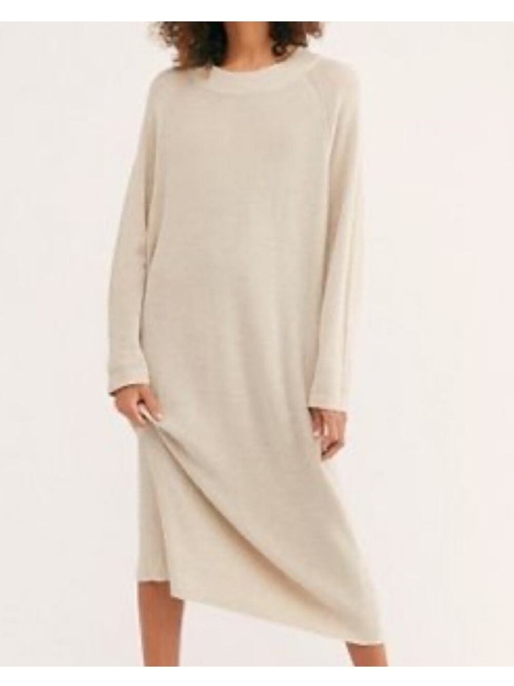 Free People Beach Santa Barbara Midi Sweater Dress Linen Blend Size XS
